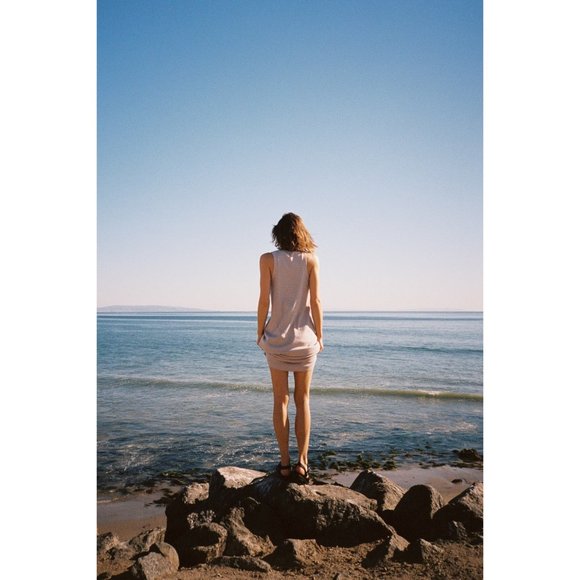 NWT Zara Nude Ribbed High Neck Midi Dress 1044/002/800 - Picture 6 of 6